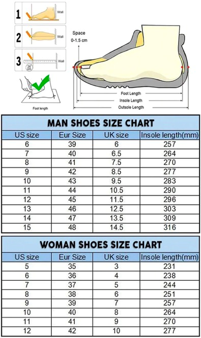 crocs shoe chart