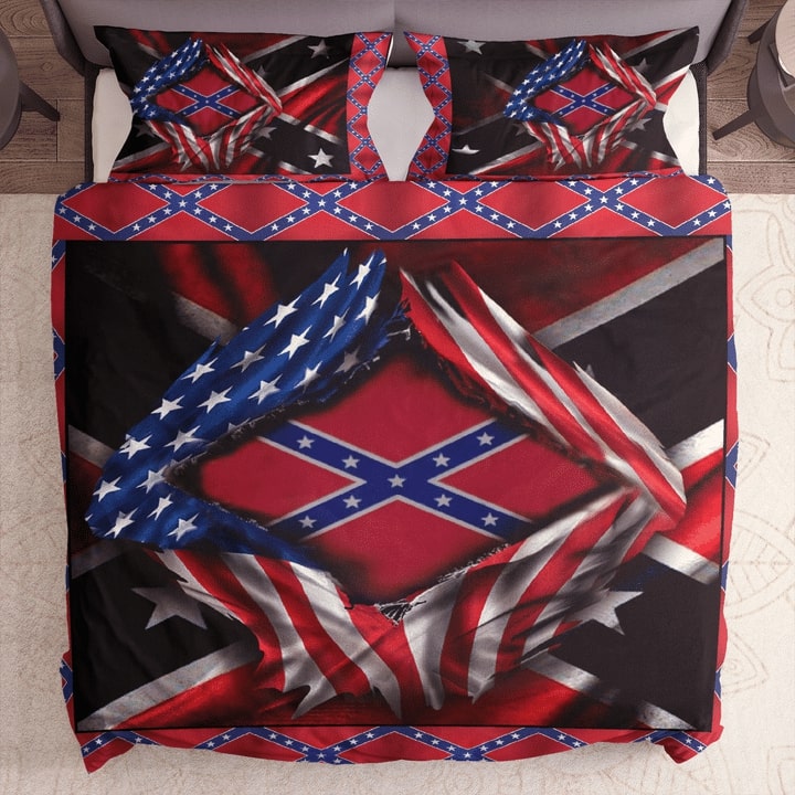 [best price] usa flag and confederate flag bedding set