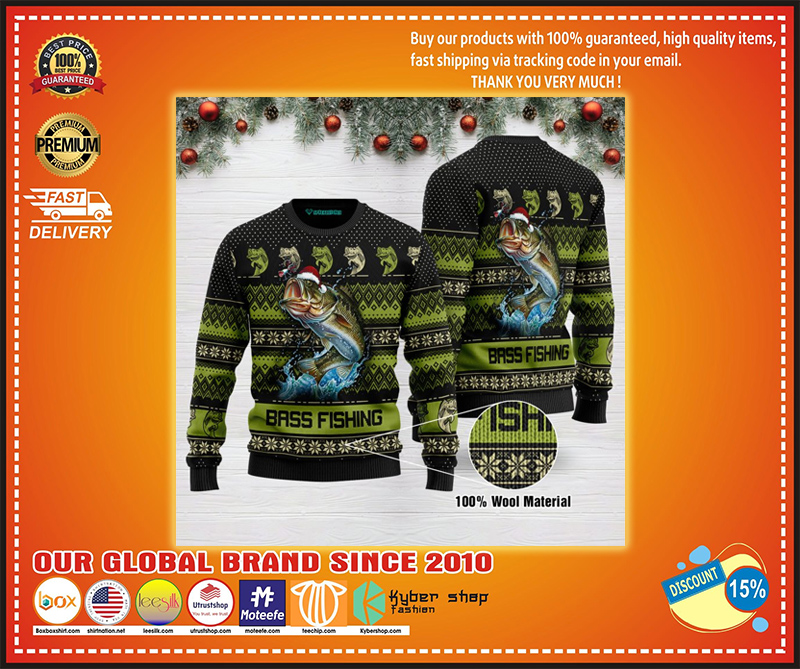 Bass fishing ugly christmas sweater – BBS