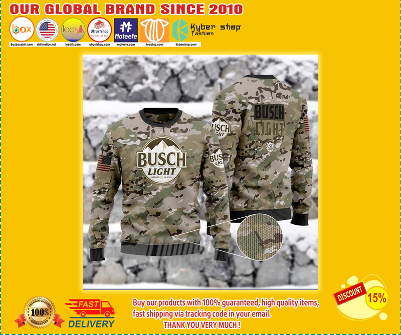 Busch light US army ugly christmas sweater – BBS