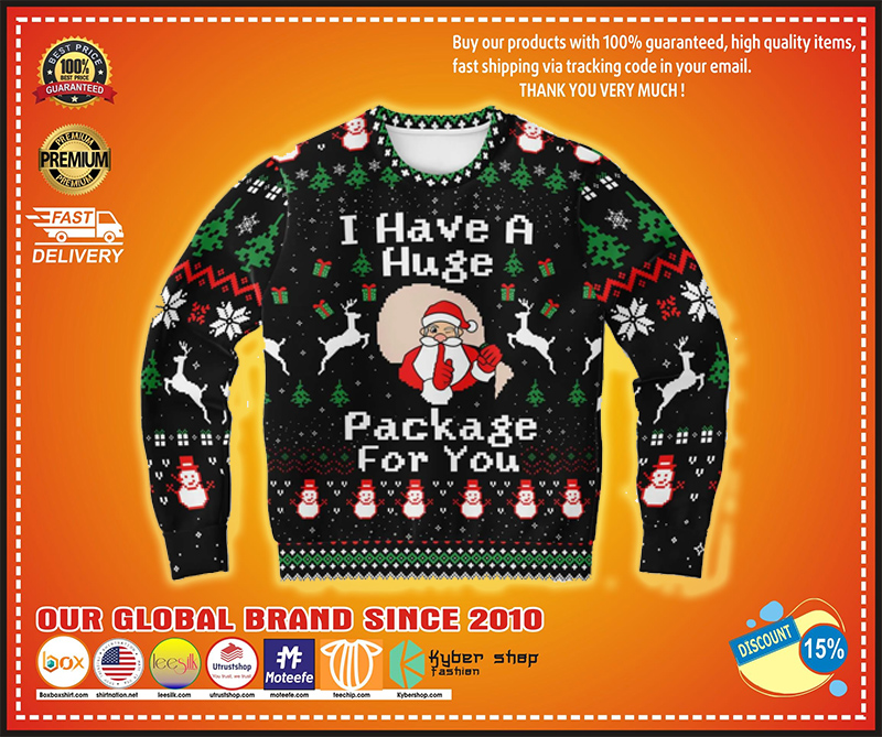 Santa Clause I have a huge package for you ugly christmas sweater – BBS