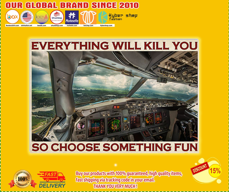 Aviation pilot everything will kill you so choose something fun poster