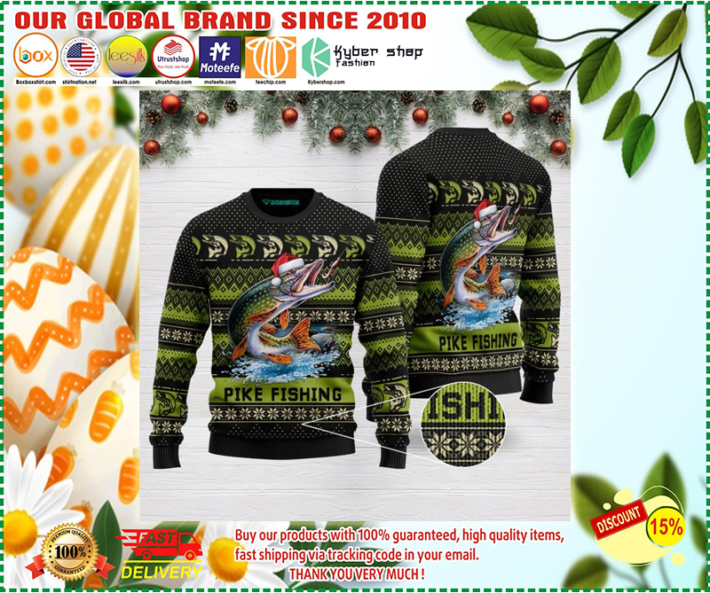 Pike fishing ugly christmas sweater – BBS