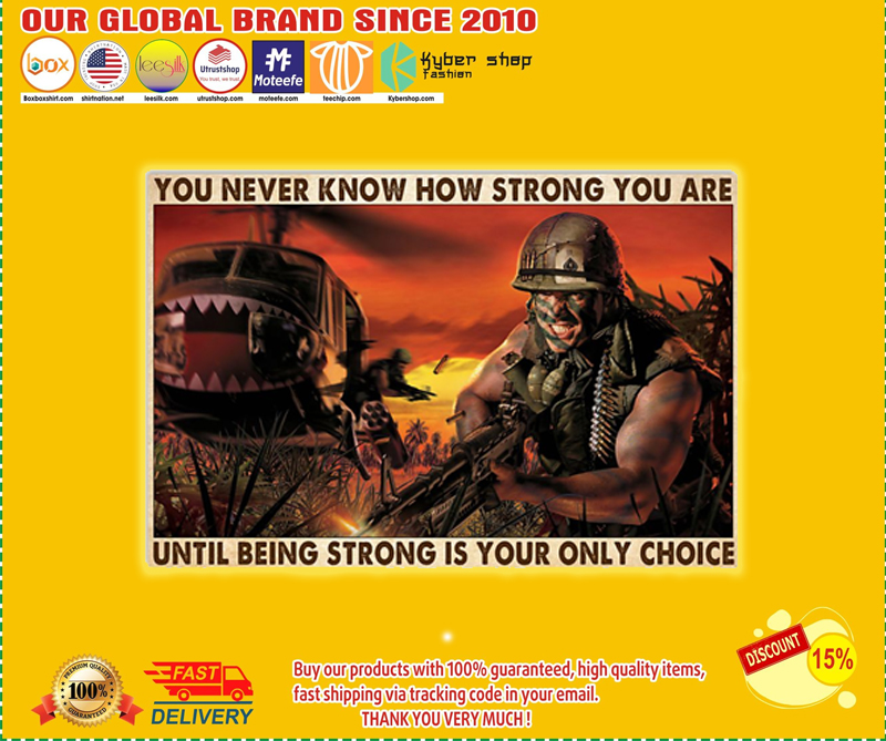 You never know how strong you are until being strong is your only choice poster