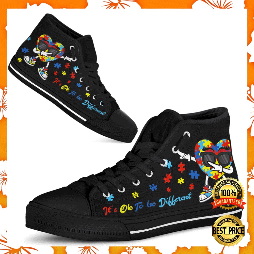 Autism awareness it's ok to be different high top shoes2