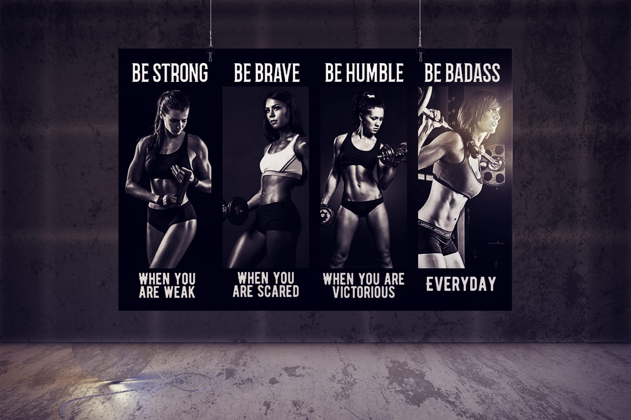 Bodybuilding Girl be strong be brave be humble be badass poster 3
