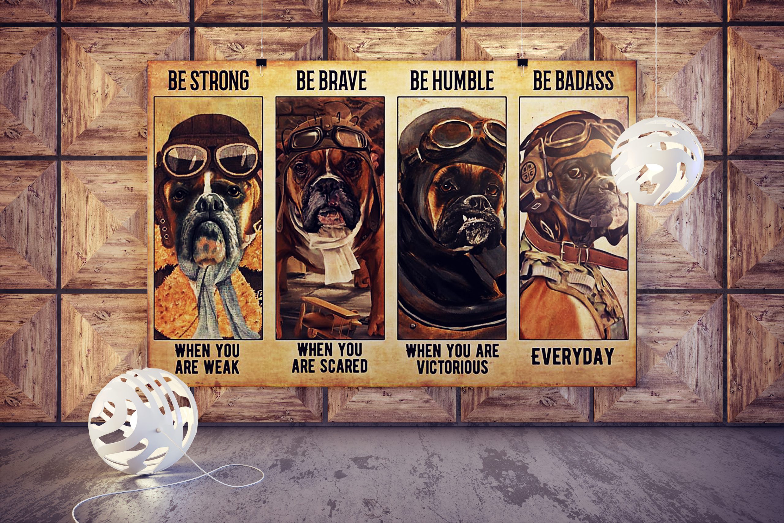 Boxer pilot be strong be brave be humble be badass poster 2