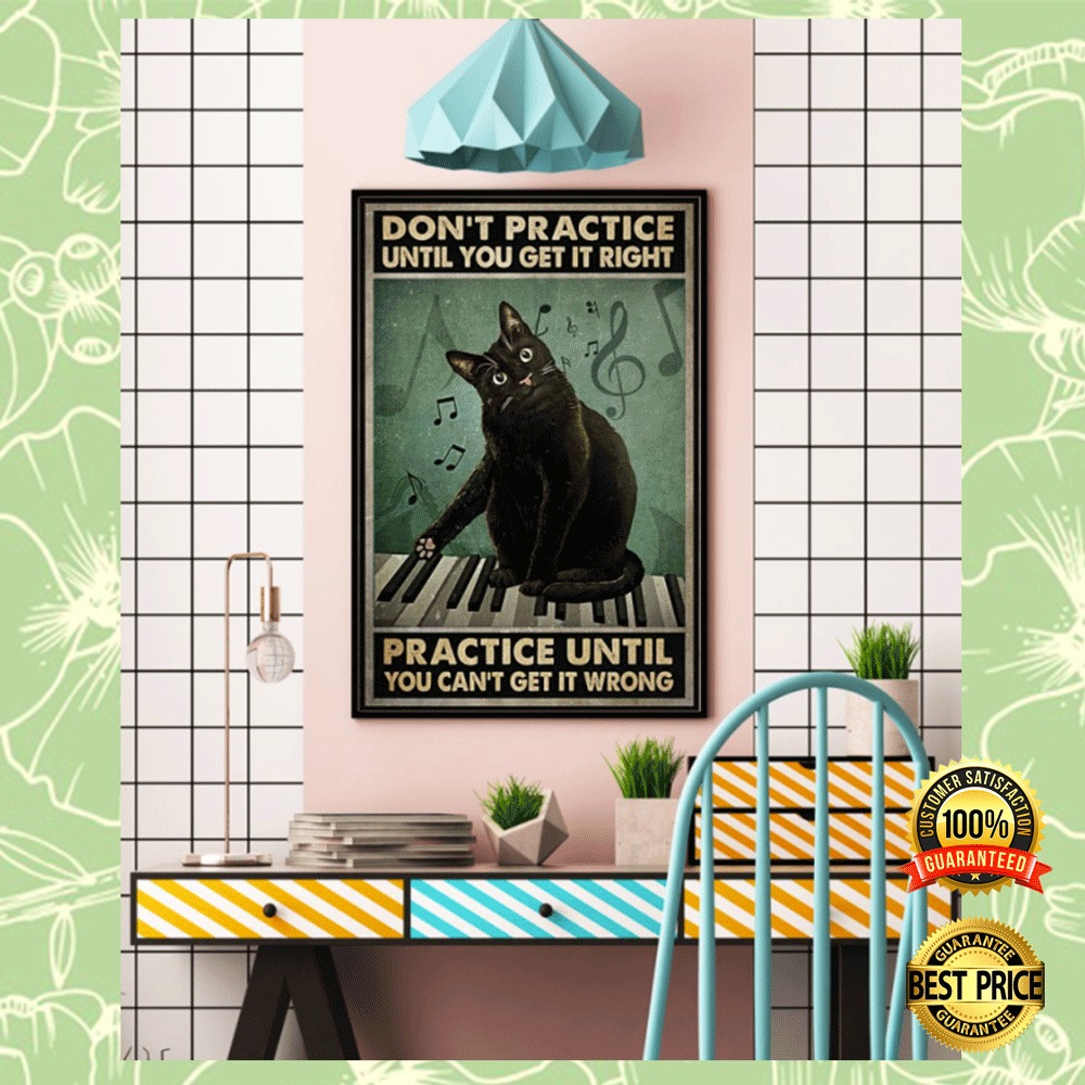 Cat Don't Practice Until You Get It Right Practice Until You Can't Get It Wrong Poster 4