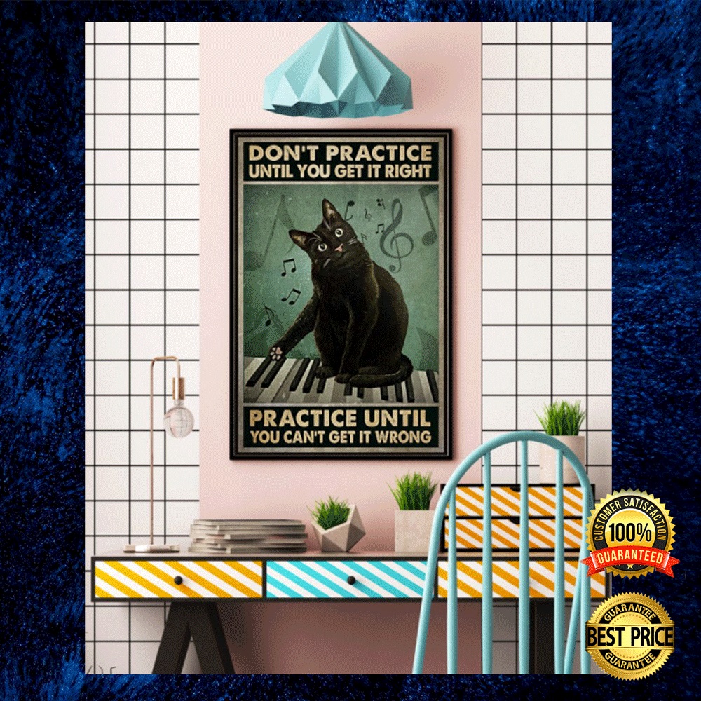 Cat Don't Practice Until You Get It Right Practice Until You Can't Get It Wrong Poster 7