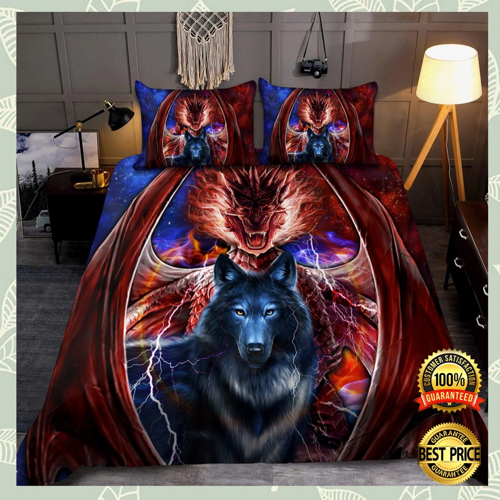 Dragon and wolf bedding set 3