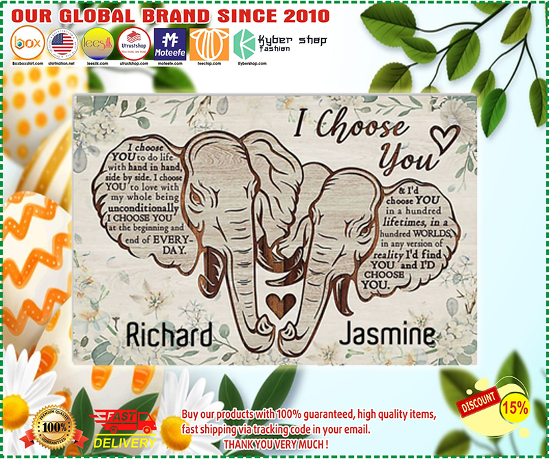 Elephant I choose you custom personalized name poster – BBS