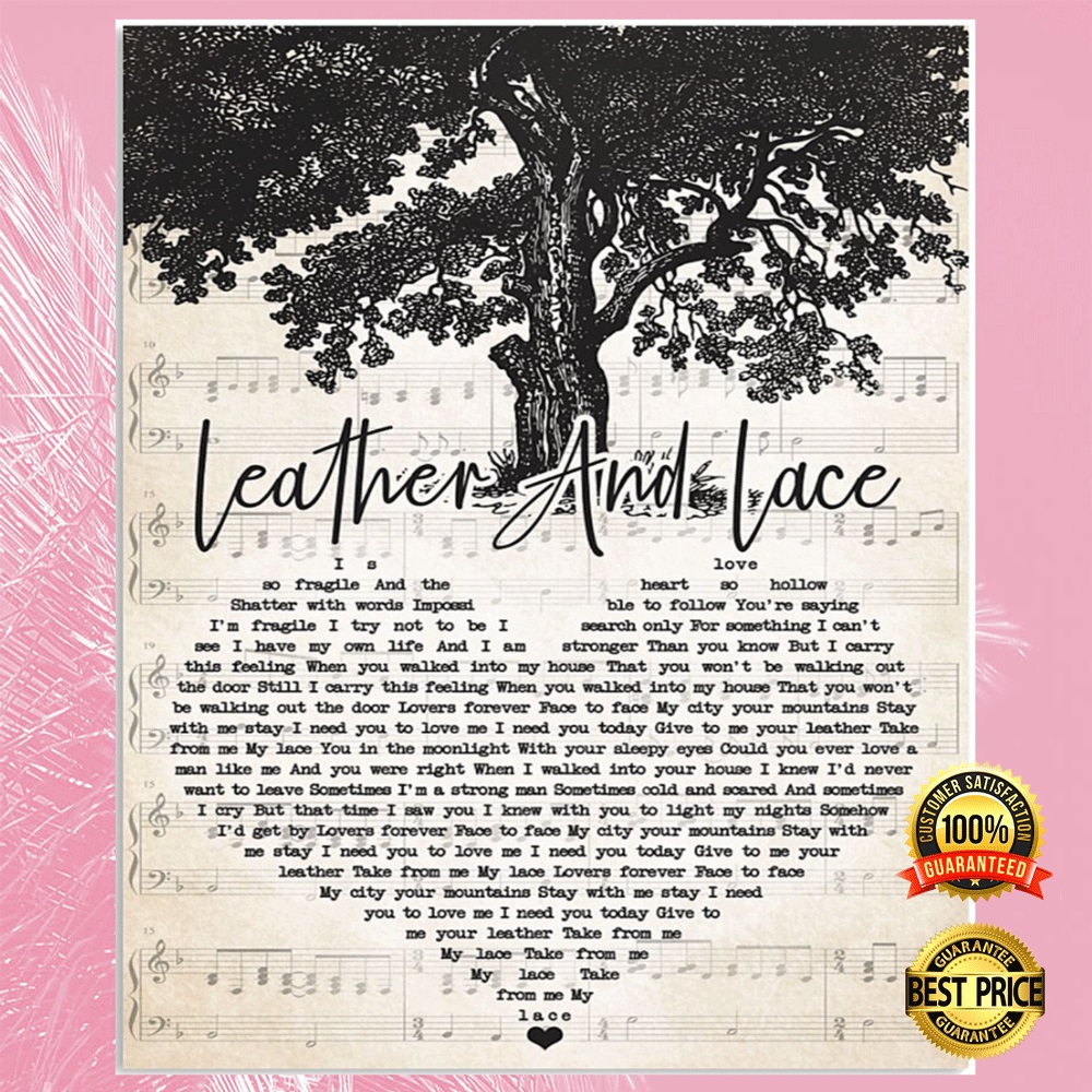 Leather And Lace Heart Song Lyric Poster