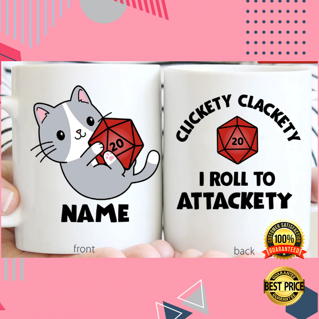 Personalized Clickety Clackety I Roll To Attackety Mug