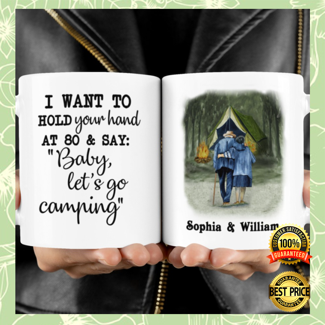 Personalized I Want To Hold Your Hand At 80 And Say Baby Let’s Go Camping Mug