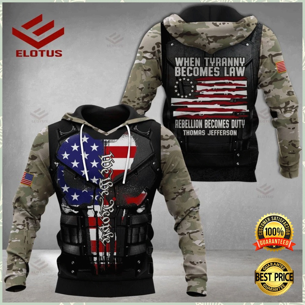 Personalized when tyranny becomes law rebellion becomes duty all over printed 3D hoodie (2)