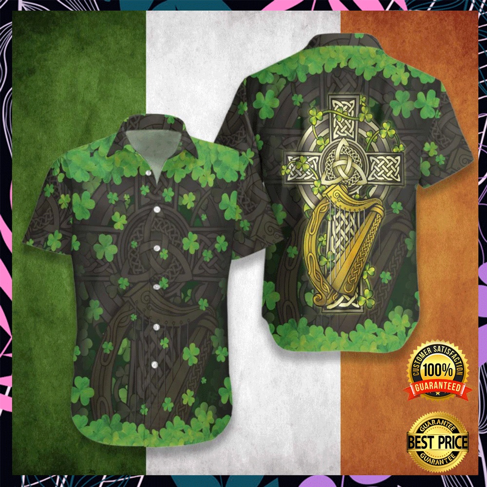 The Celtic Cross Harp Irish hawaiian shirt2