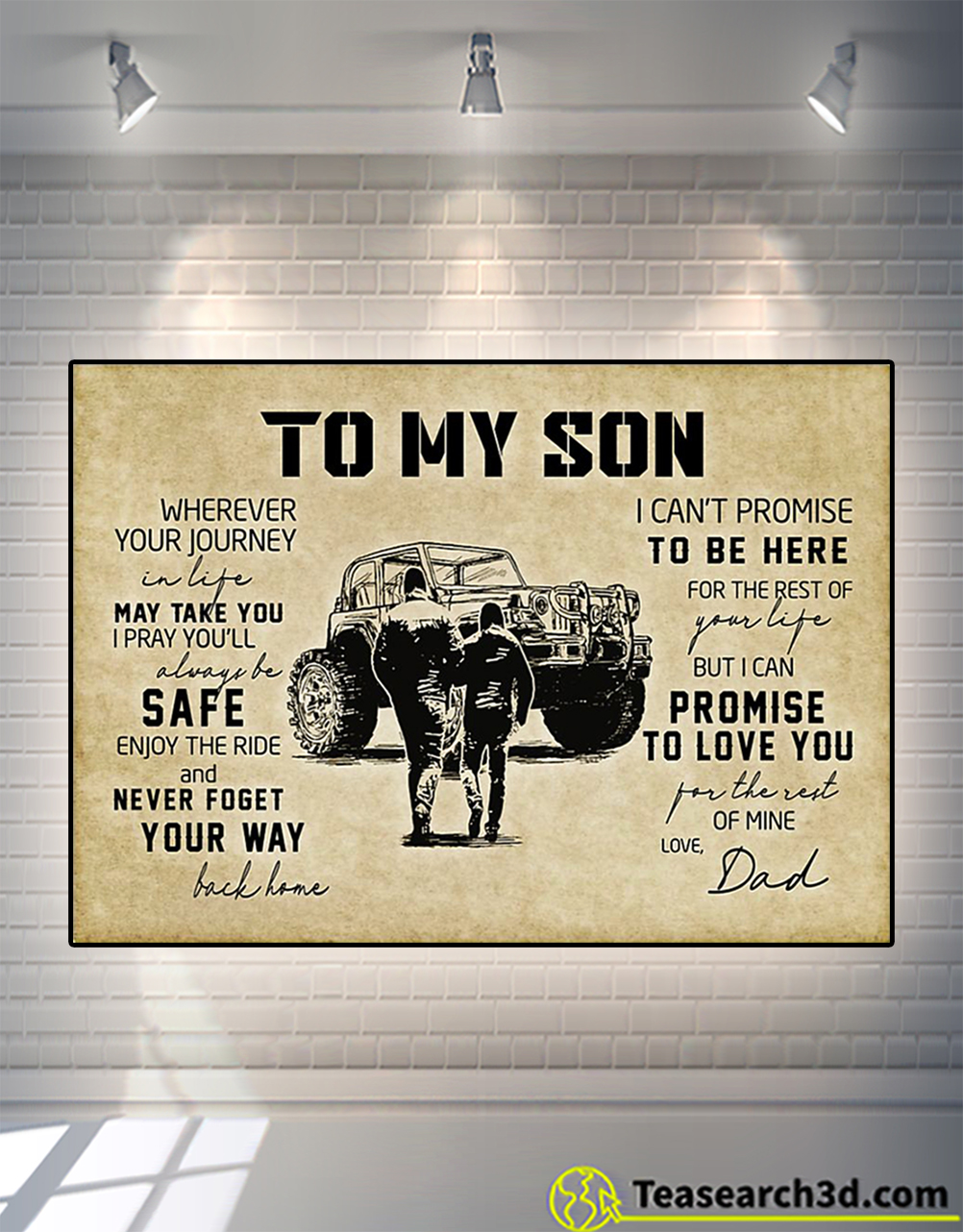 Tractor to my son love dad poster