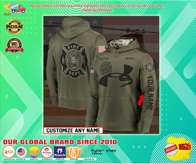 Under Armour Firefighter custom name 3d hoodie - BBS 1