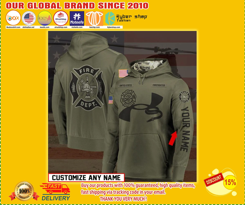 Under Armour Firefighter custom name 3d hoodie – BBS