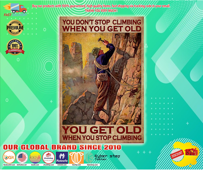 You don't stop climbing when you get old poster - BBS 2
