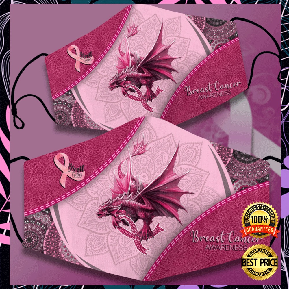 Dragon breast cancer awareness face mask1
