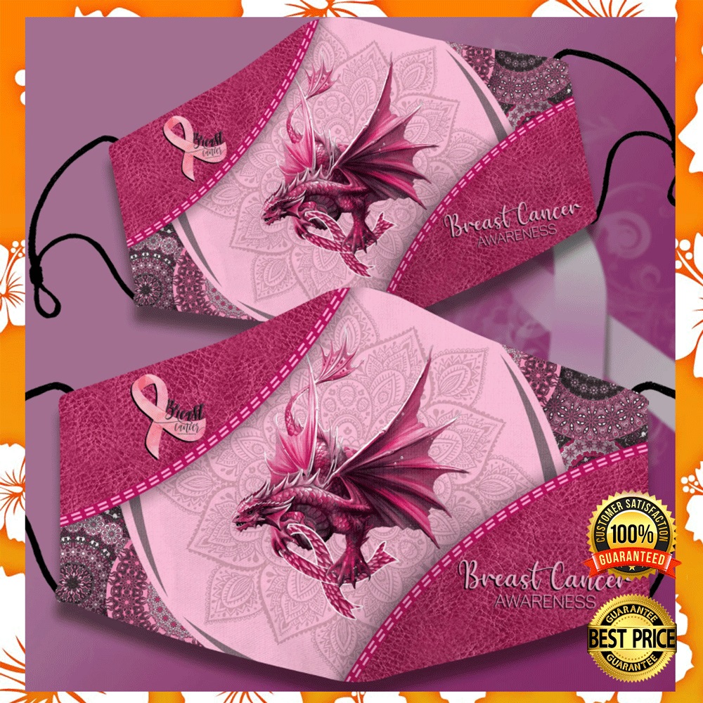 Dragon breast cancer awareness face mask2