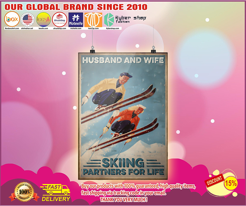 Husband and wife riding partners for life poster
