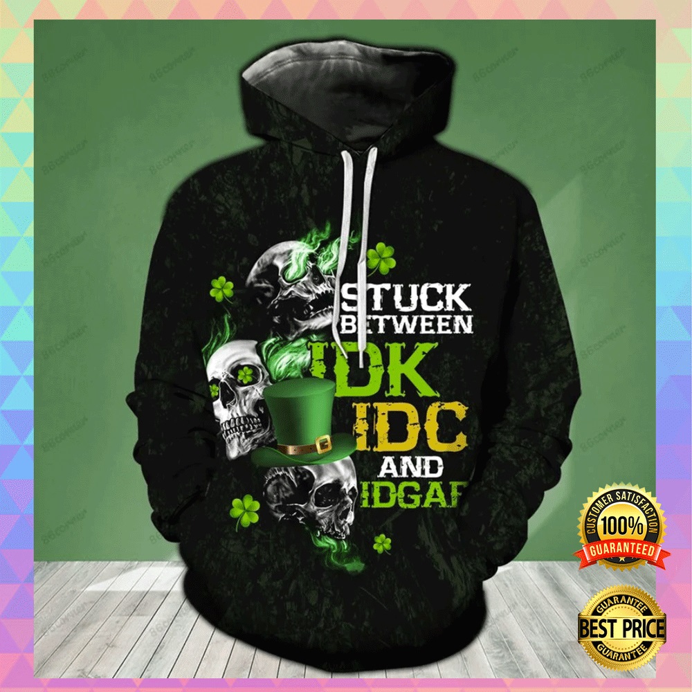 Irish Skull Stuck Between Idk Idc And Idgaf All Over Printed 3D Hoodie