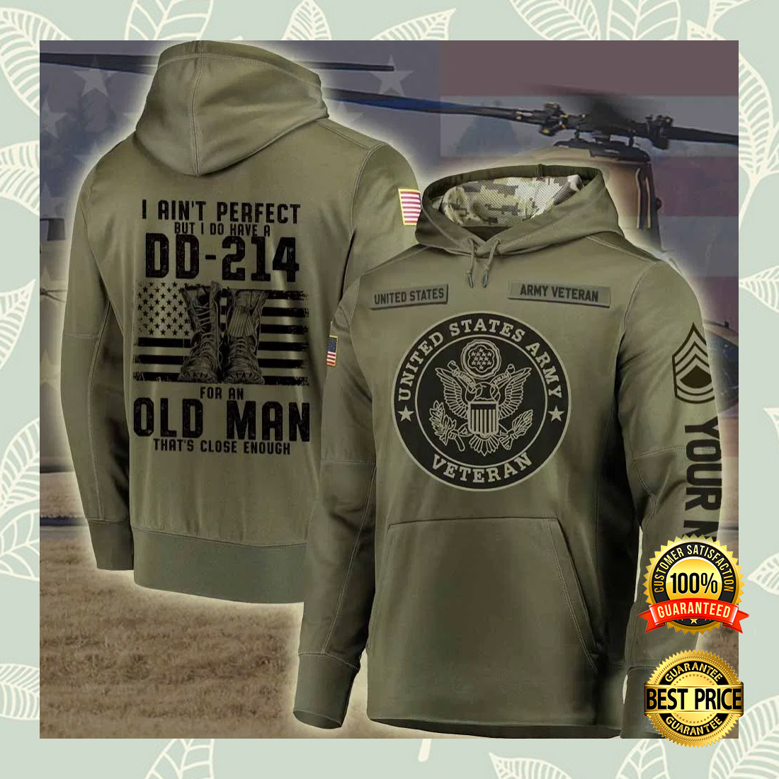 Personalized US Army i ain_t perfect but i do have a dd 214 for an old man all over printed 3D hoodie 4