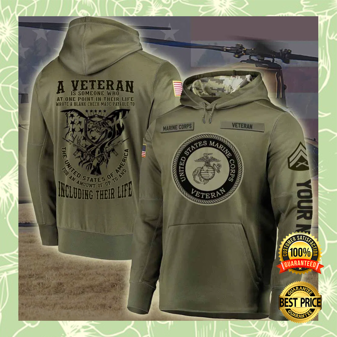 Personalized US Marine Corps A Veteran Is Someone Who At One Point In Their Life all over printed 3D hoodie 4