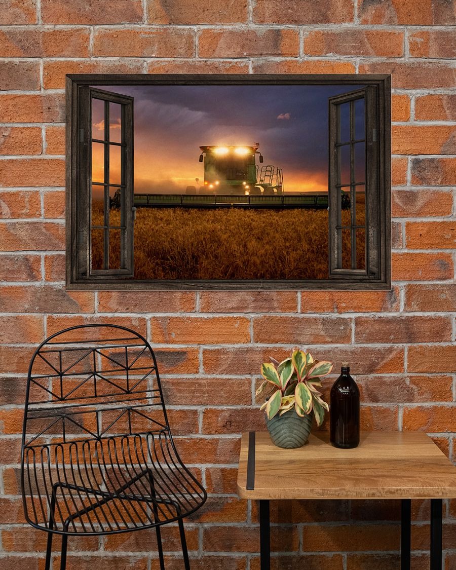 Tractor window view poster