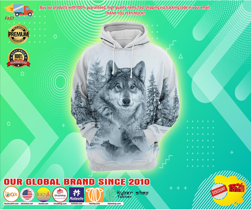 Wolf 3D all print hoodie