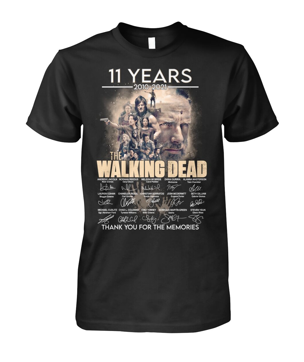 11 years The walking dead signature thank you for the memories shirt