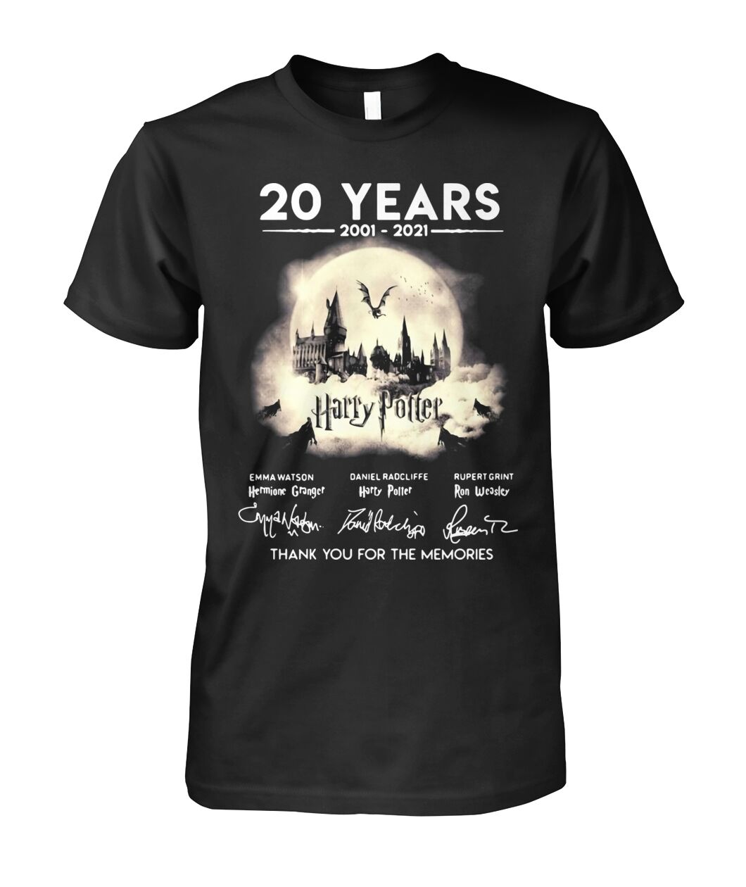 20 years Harry Potter thank you for the memories shirt, long sleeve tee and tank top