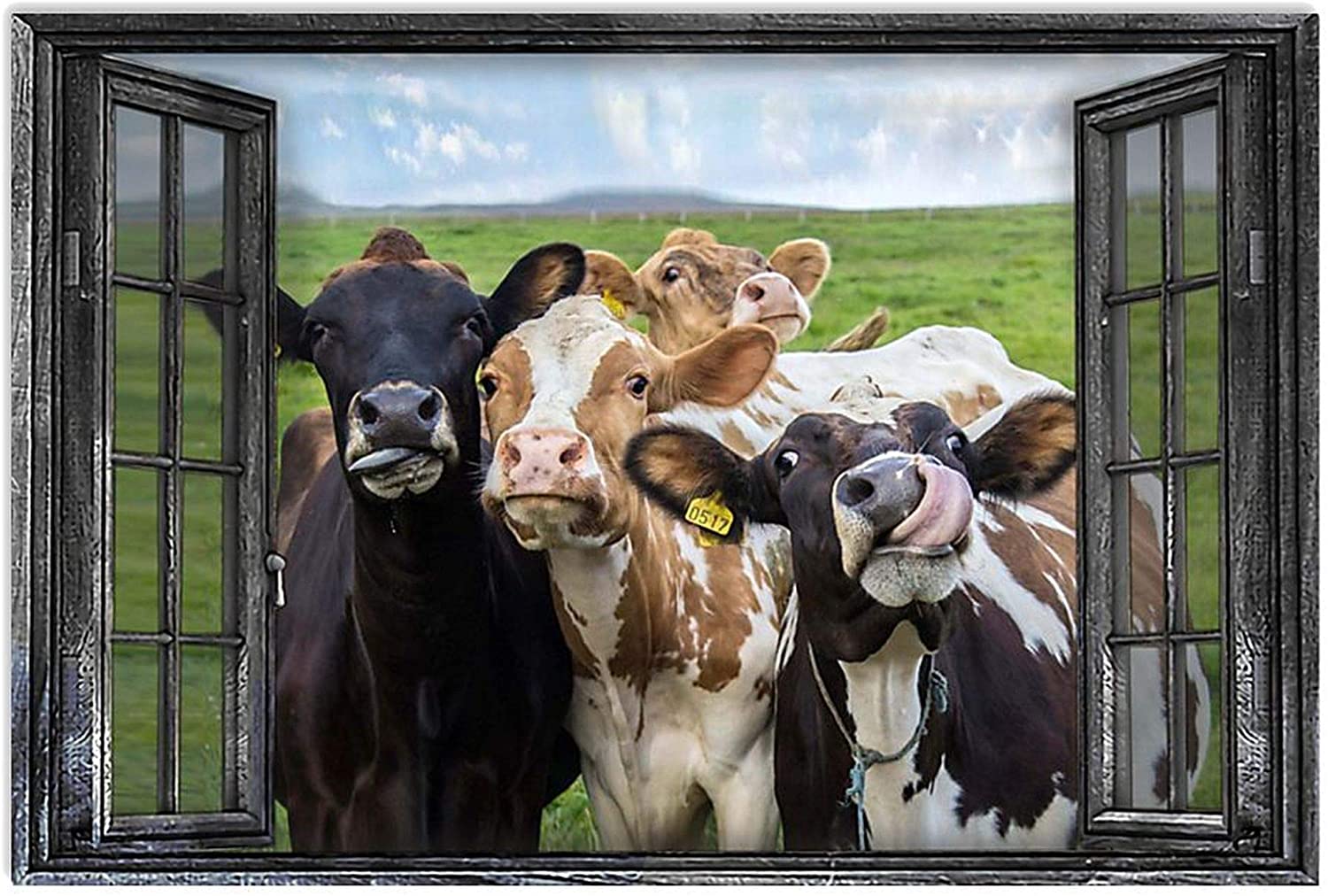 ANDIEZ Cattle Cows Through The Window Poster