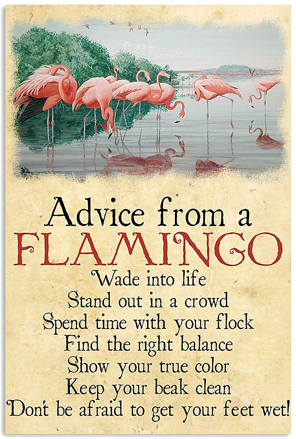 Advice from A Flamingo Poster