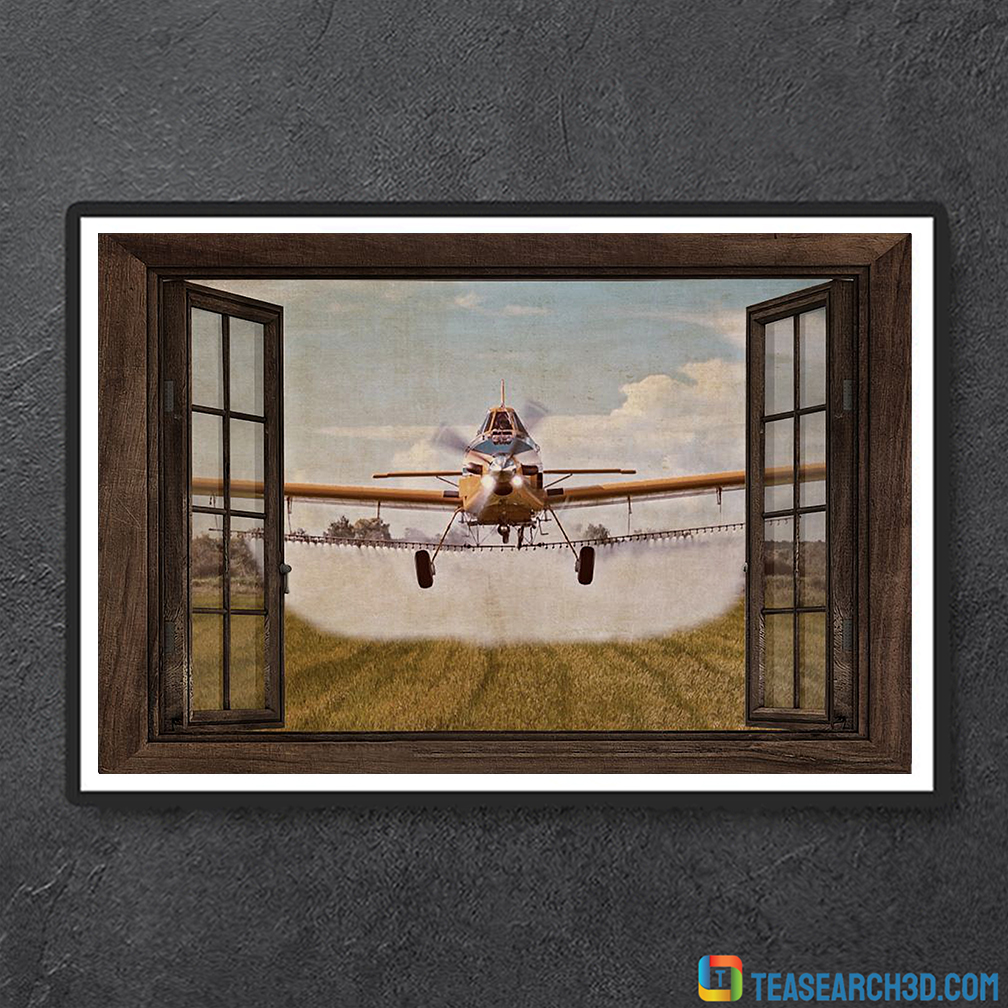 Agricultural aircraft window view poster