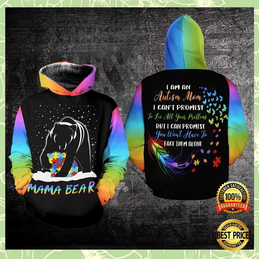 AUTISM MAMA BEAR ALL OVER PRINTED 3D HOODIE
