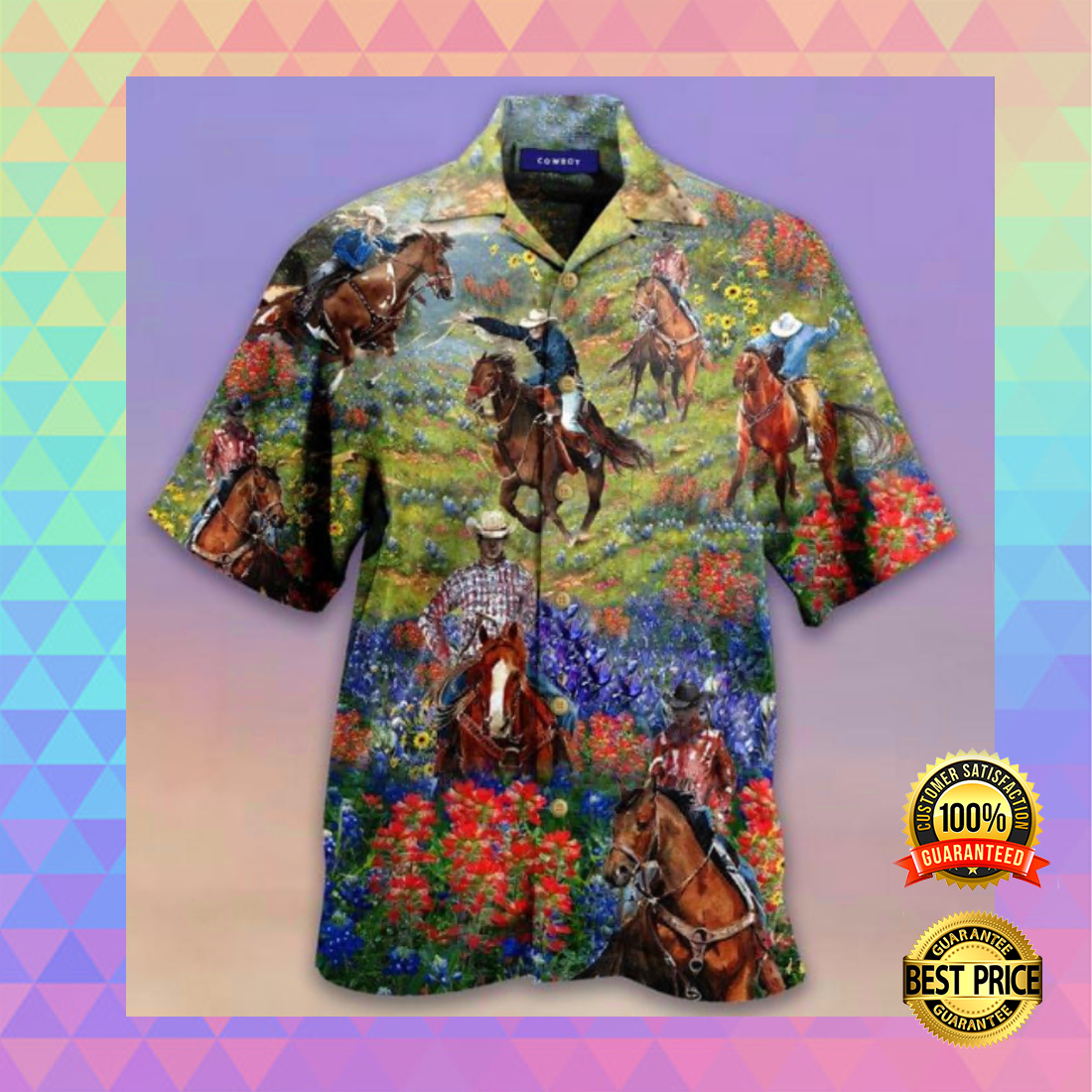 Bluebonnet And Texas Cowboy hawaiian shirt 5