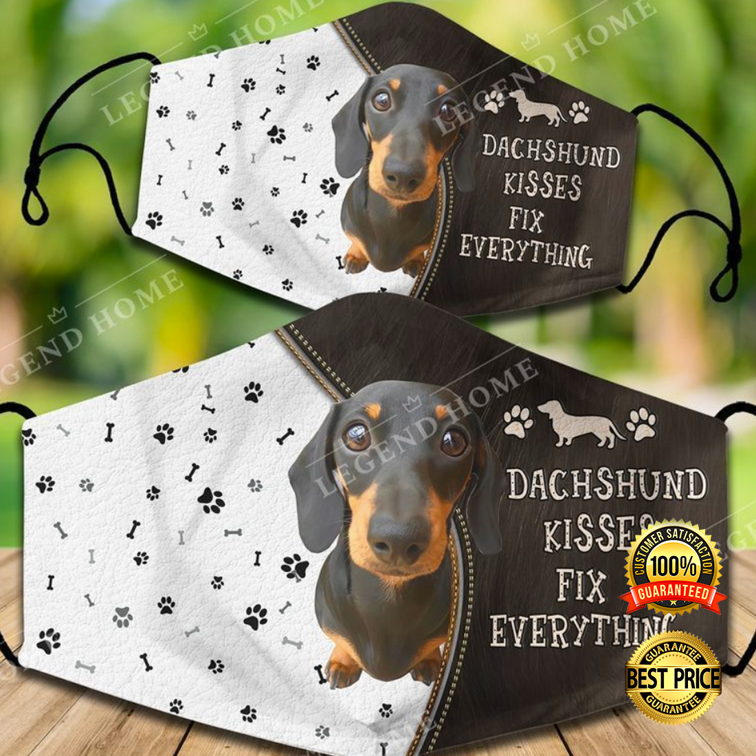 Dachshund kisses fix everything face mask 3