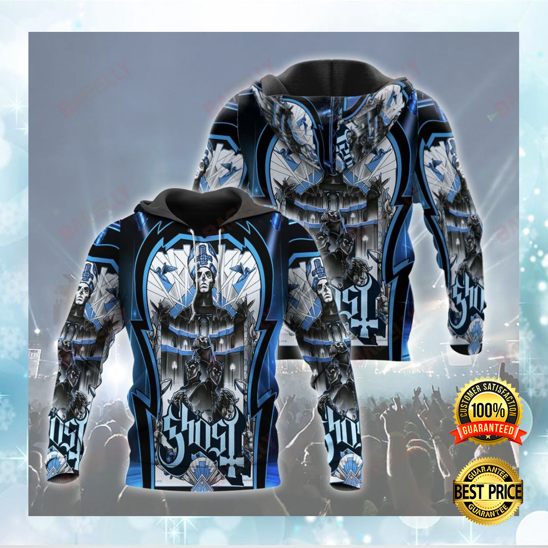 Ghost all over print 3D hoodie 5