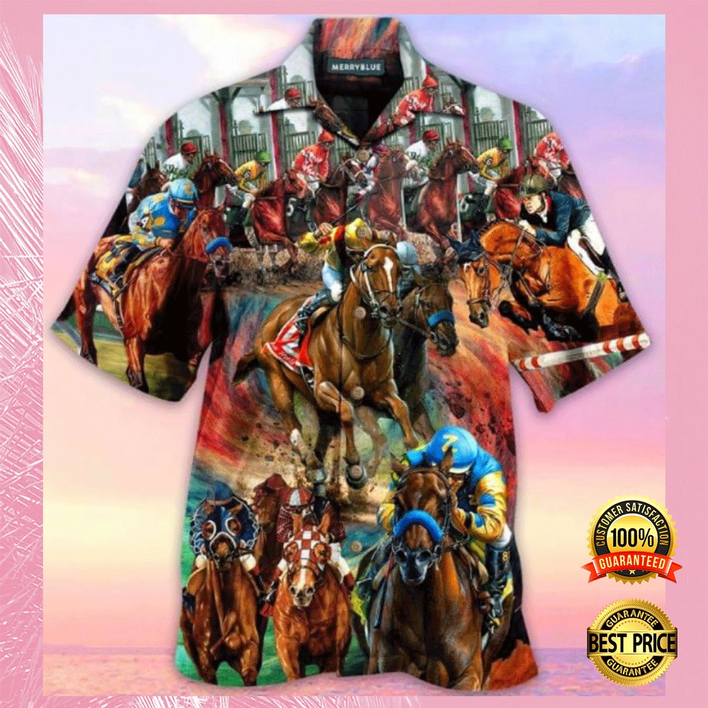 Horse racing hawaiian shirt2