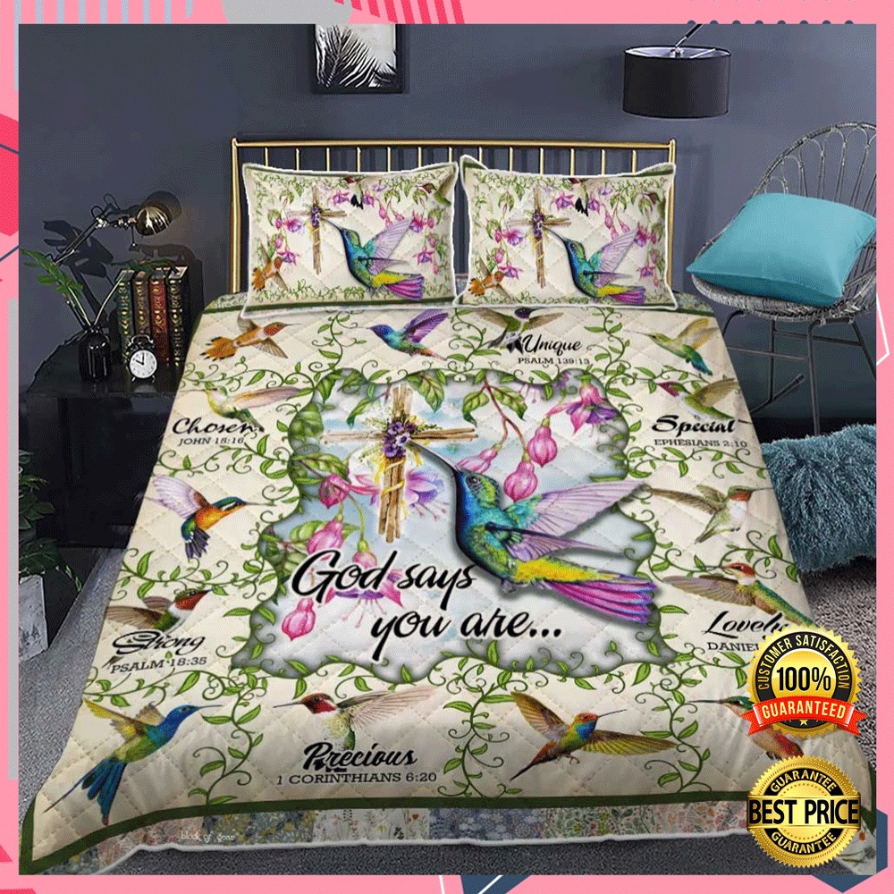 Hummingbird God says you are unique special lovely bedding set 1 (2)