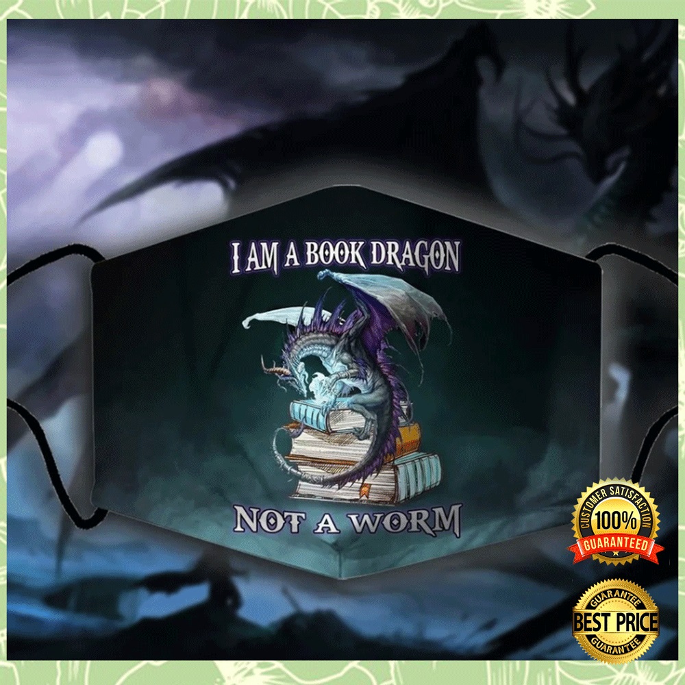 I am a book dragon not a worm face mask (2)
