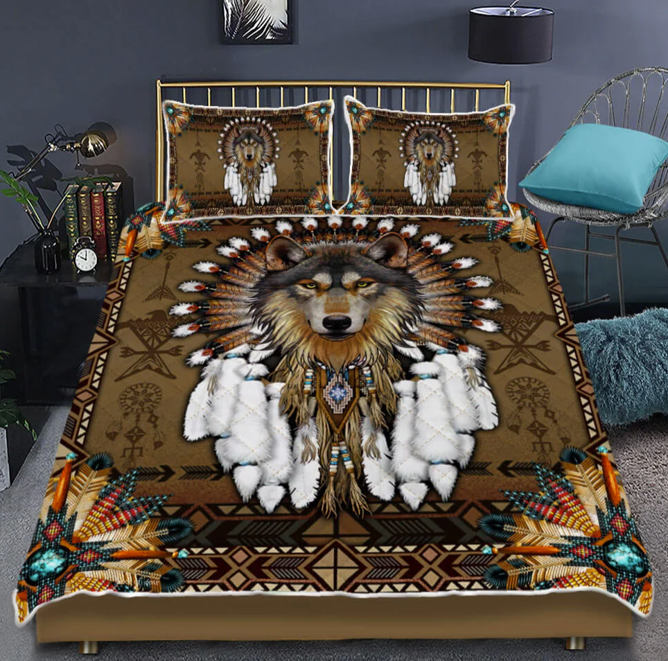 Native American Wolf Spirit Bedding Set 3