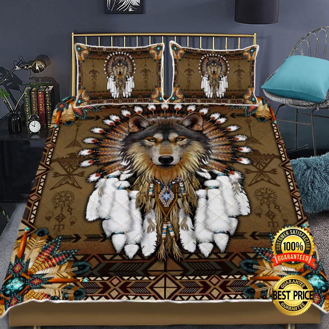 Native American Wolf Spirit Bedding Set 4