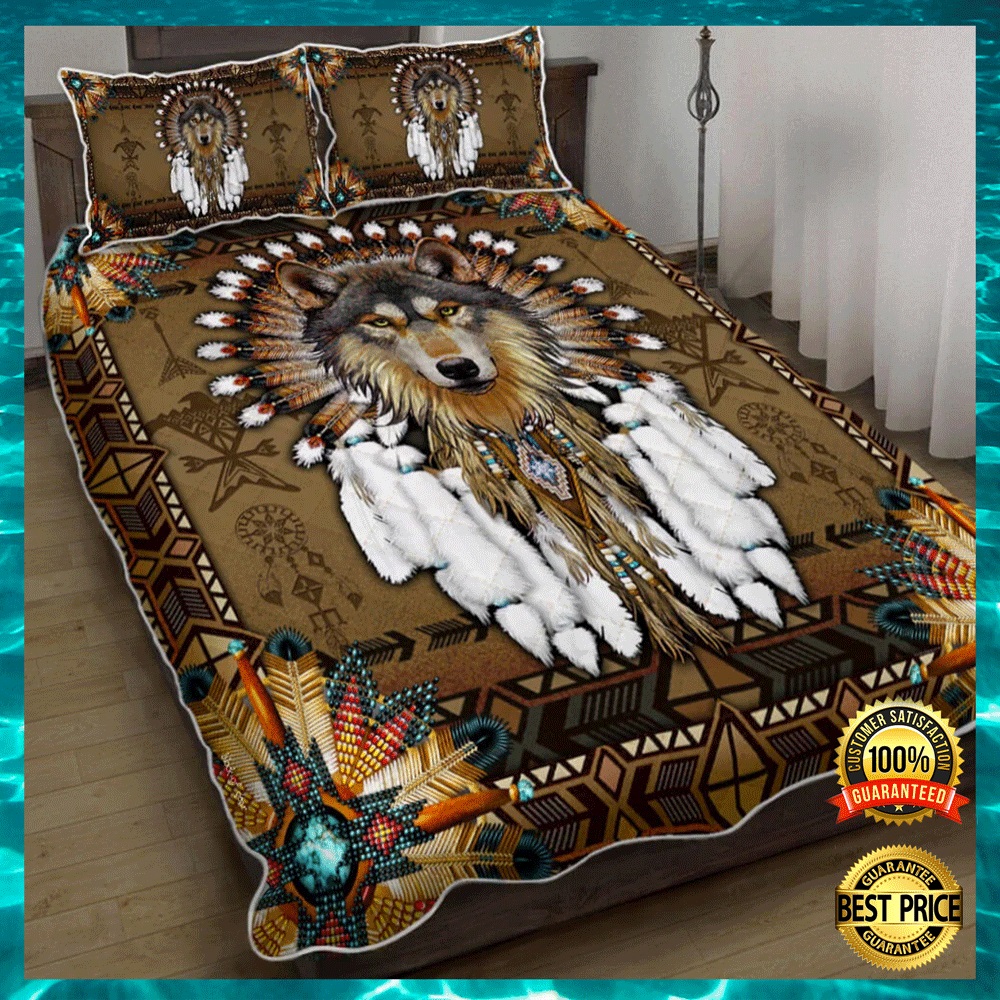 Native American wolf spirit bedding set1