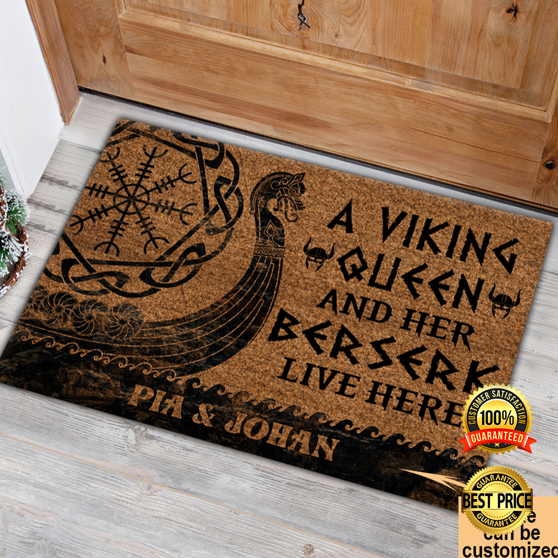 Personalized a viking queen and her berserk live here doormat 4