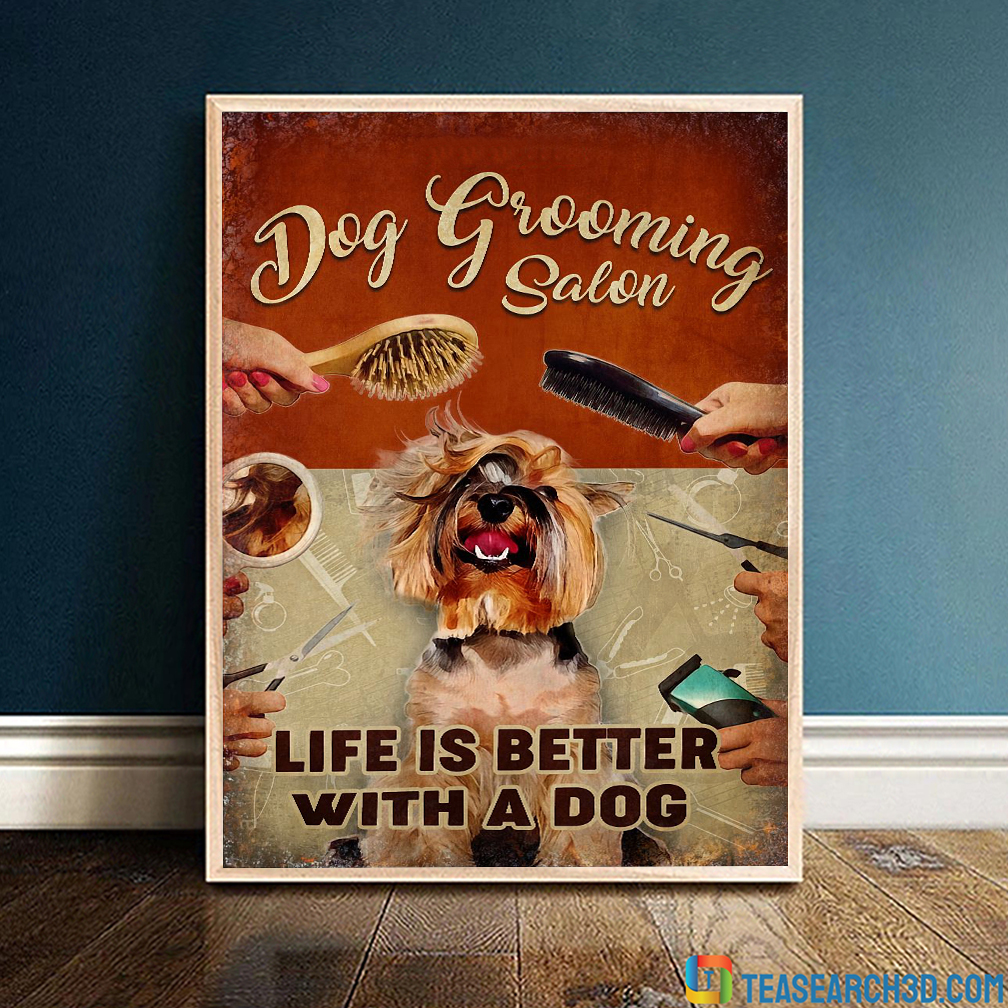Personalized custom name dog grooming salon life is better