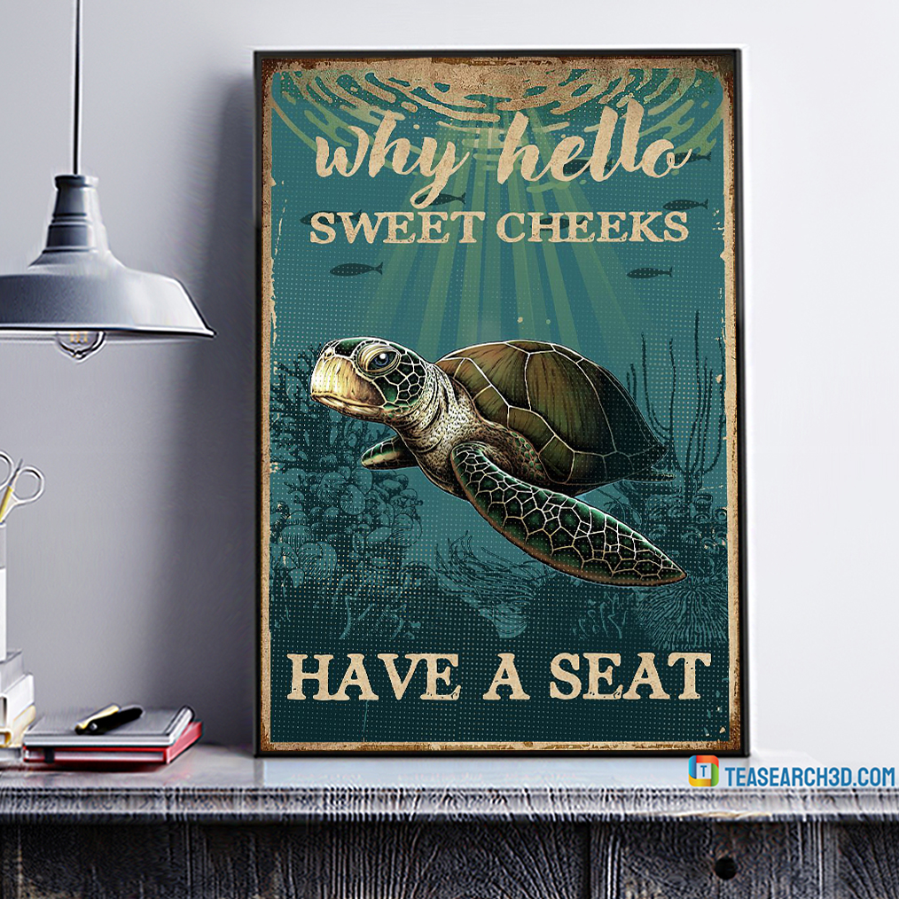 Sea turtle why hello sweet cheeks have a seat poster